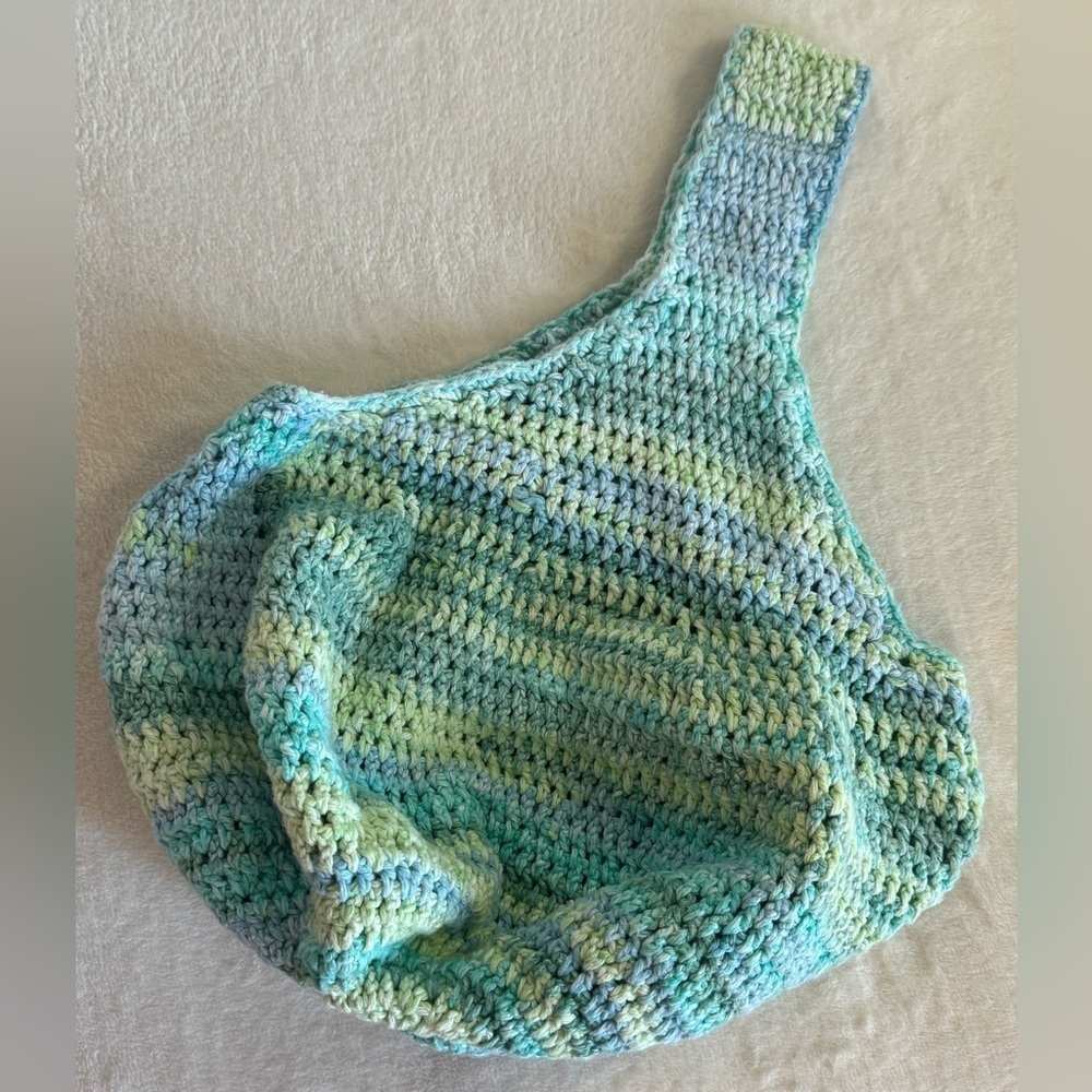 Beautiful Handmade Multicolor Crochet Hobo Bag - Picture 4 of 7